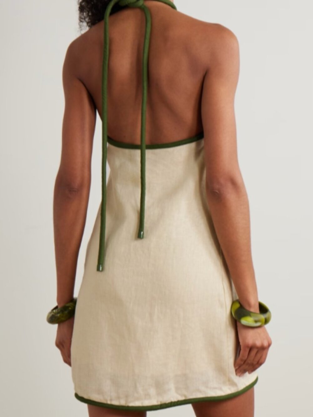 FARM RIO Palm Tree Embroidered Halter Neck Mini Dress - NWT - Size Small - Picture 8 of 14